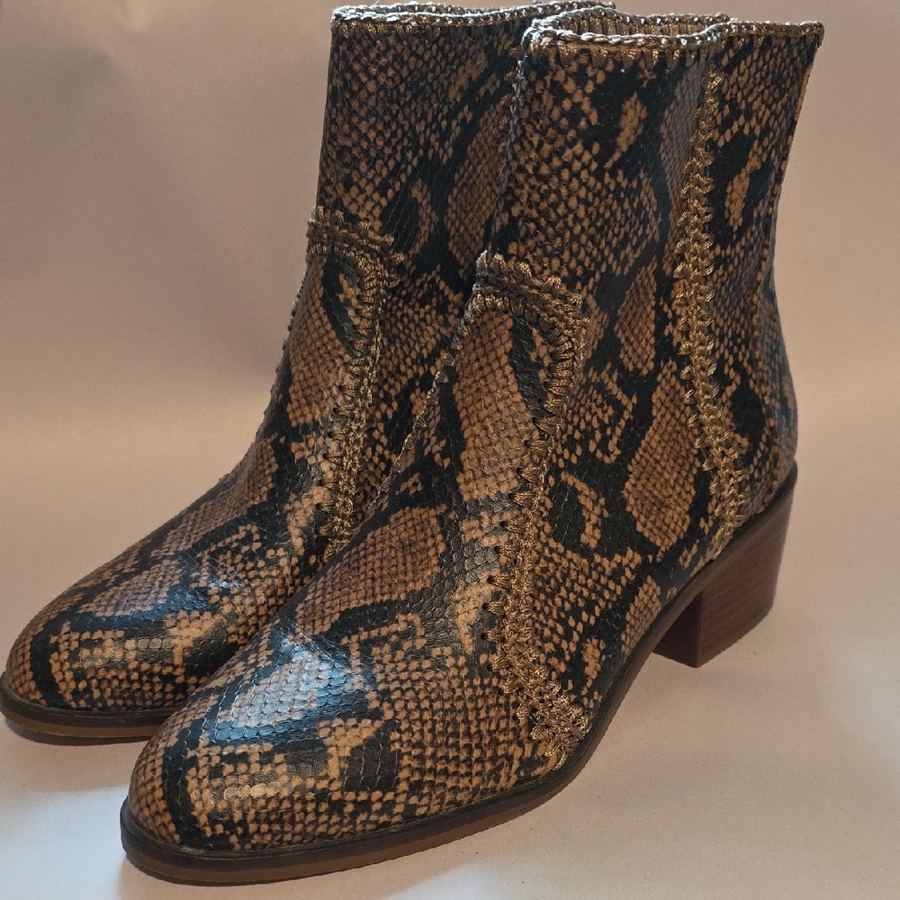 Snake Print Ankle Booties Size 9